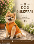 DOG SHERWANI-Saffron Orange